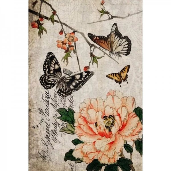 Decoupage Tissuepapier "Butterfly Floral" 50,8 x 76,2 cm von Roycycled Treasure