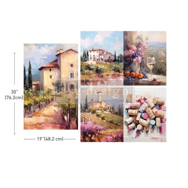 Decoupage 3tlg-Tissue Papier Romantic Getaway 49,53x76,20 cm von ReDesign