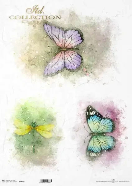 Reispapier für Decoupage - Schmetterlinge - A3