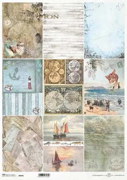 Reispapier für Decoupage - Sea Stories - A3