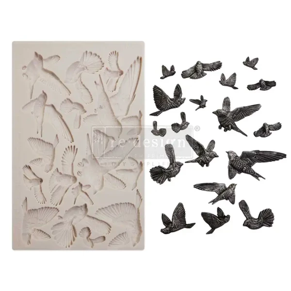 Finnabair Decor Form Flocking Birds von Redesign with Prima 12,7x20,32 cm