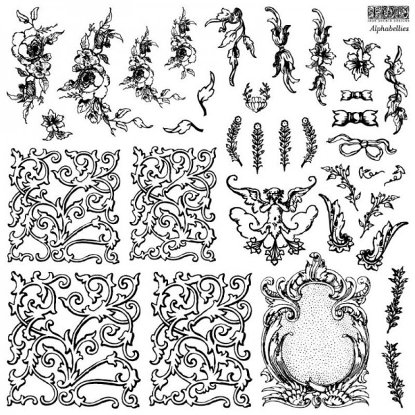 Decor Stempel "Alphabellies" - 1 Bogen - Iron Orchid Designs (IOD)