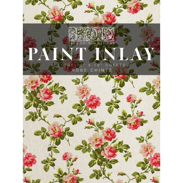 Paint Inlays - Rose Chintz- von IOD - Block mit 8 Seiten ca. 30,5 x 40,6 cm