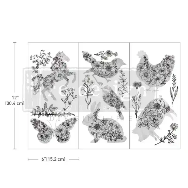 Transfers Scribbled Animals - 3-tlg. á 15,24 x 30,43 cm von ReDesign