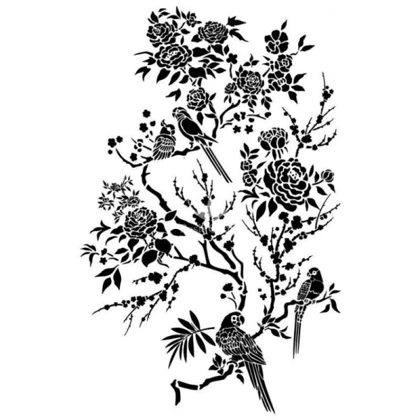 Schablone "Oriental Garden" von Posh Chalk 35x50 cm