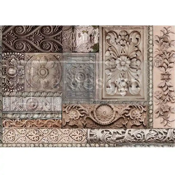 Decoupage Faser-Papier Carved Stonework A1 59,4 x 84,1 cm von Redesign