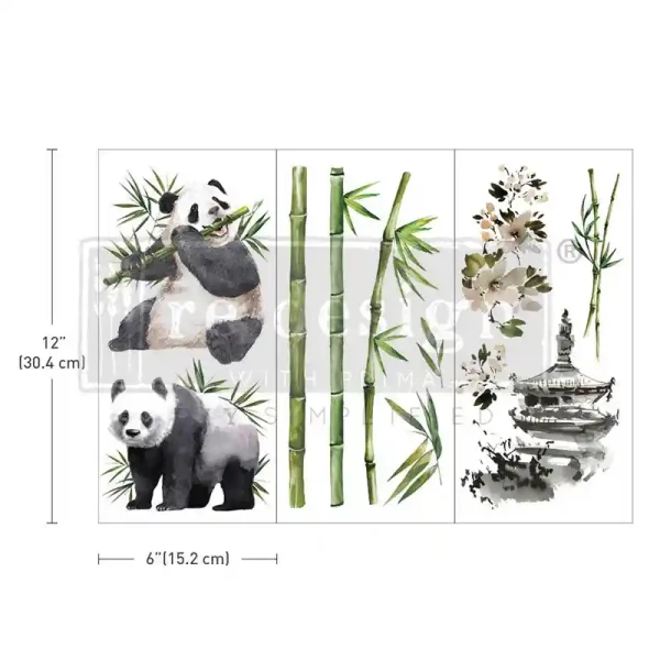 Transfers Panda Sweet - 3-tlg. á 15,24 x 30,43 cm von ReDesign