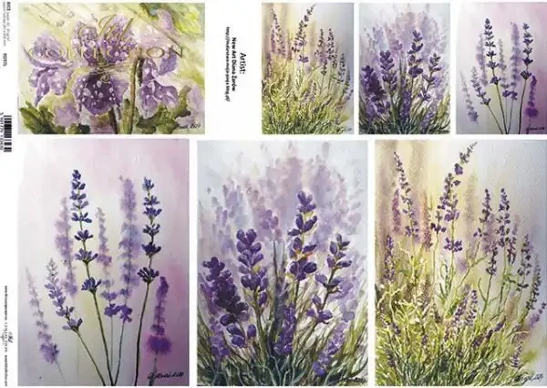 Reispapier für Decoupage - Lavendel - A3