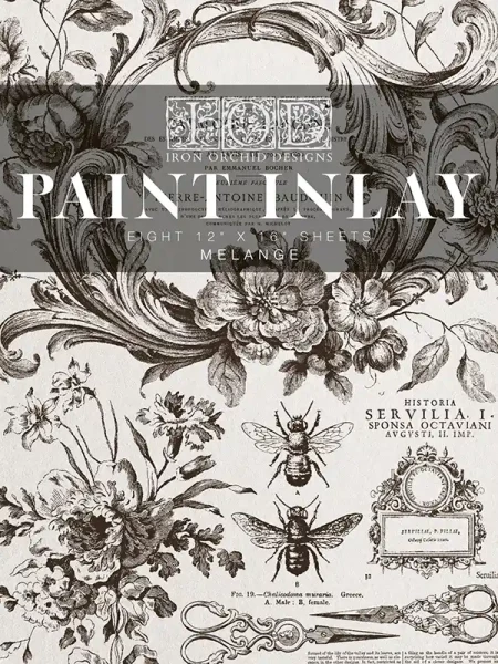 Paint Inlay - Melange von Iron Orchid Designs - Block mit 8 Seiten ca. 30,5 x 40,6 cm