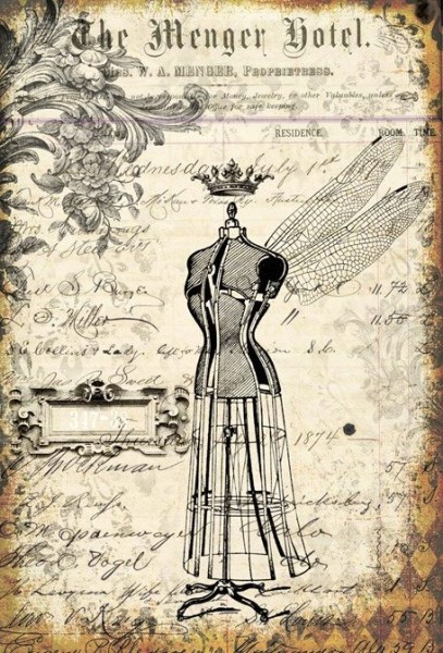 Decoupage Tissuepapier Grunge Dressform 50,8 x 76,2 cm von Roycycled Treasure