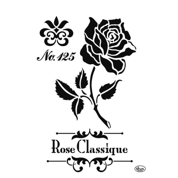 Schablone Rose Classique, A4 von Viva Decor