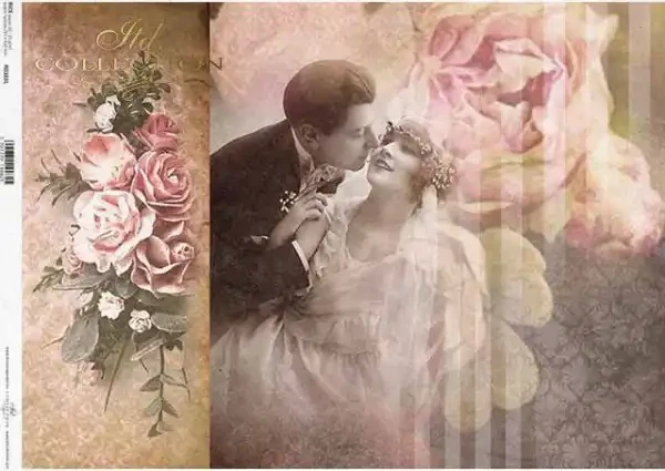 Reispapier für Decoupage - Vintage Hochzeit- A3