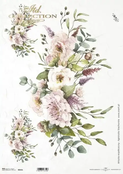 Reispapier für Decoupage - Blumen - A3